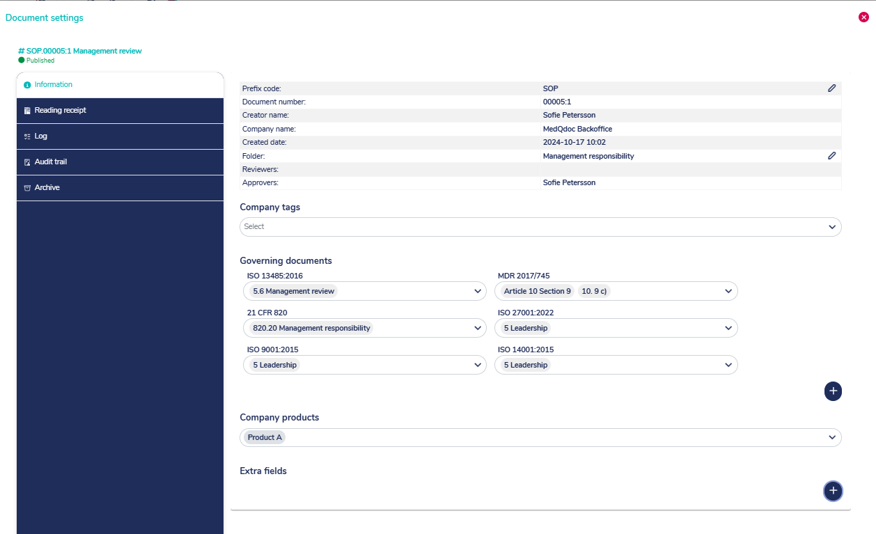 ISO 13485 Document Control