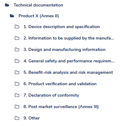 Streamlined folder structure